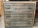 3 Drawer Repurposed Metal and Barn Wood Dresser