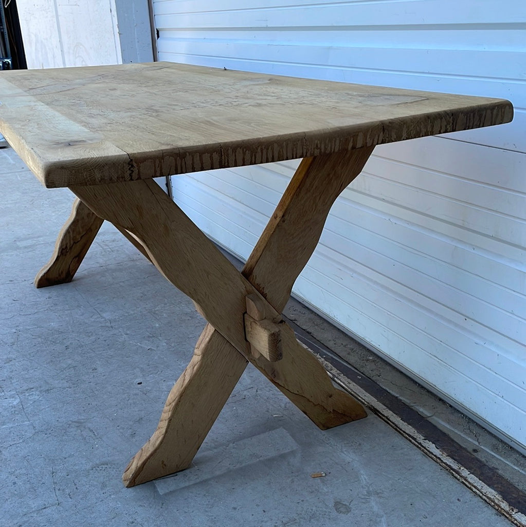 Belgian Dining Table with X-Style Base