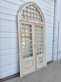 Pair of Bleached Wood Doors w/ Arched Top