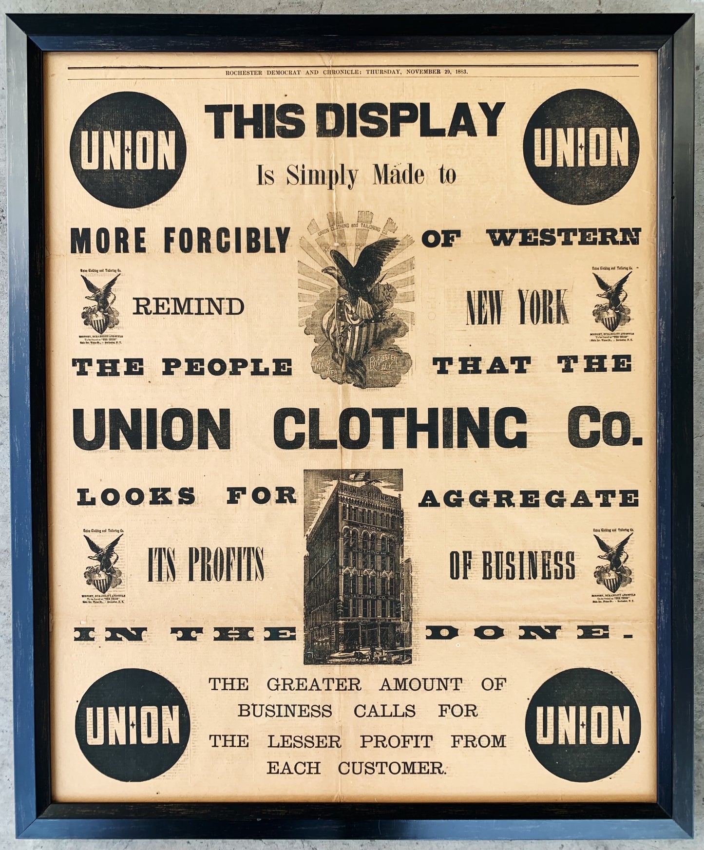 1883 Framed Advertisement/Art